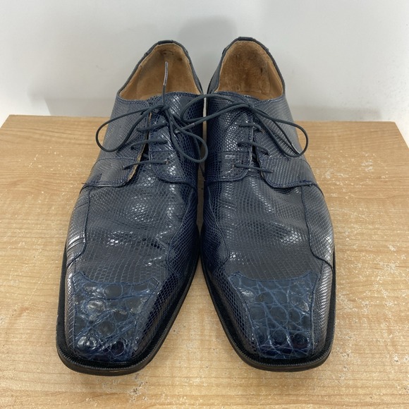 David Eden Mens Genuine Crocodile/ Lizard Dark Blue Dress  display picture 3